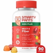 (3 pack) SmartyPants Kids Plus Multi & Fiber Gummies for Digestive Health, 90ct