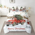 thumbnail image 2 of Manfei Christmas Farmhouse Truck Bedding Comforter Set 7pcs, Xmas Tree Queen Bedding Sets, Teenager Kids Boys Girls Reversible Queen Sheet Sets, Breathable Home Decor, 2 of 7