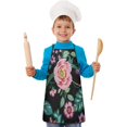 thumbnail image 2 of Pioneer Flower Floral Print Pattern Kids Aprons for Girls and Boys,Adjustable Neck Strap Toddler Aprons for Kids Cooking Baking, 2 of 7