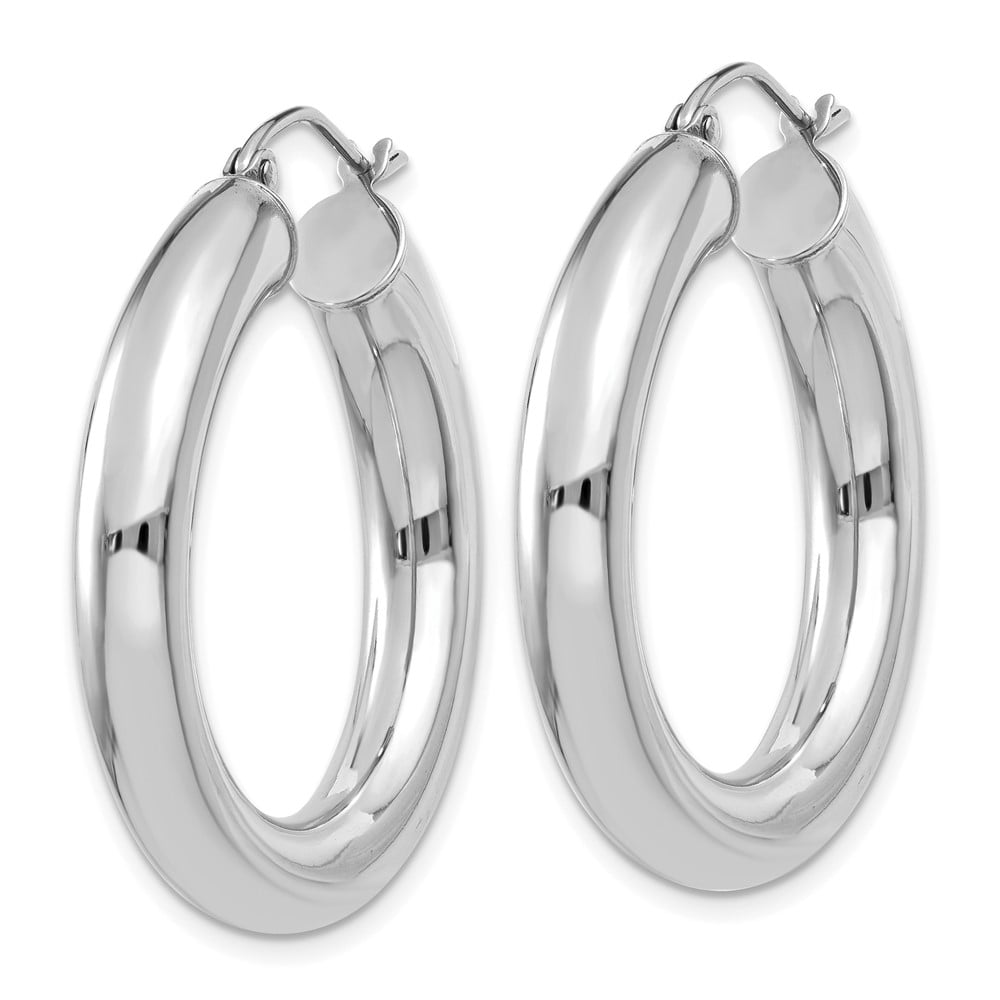 Primal Gold 14 Karat White Gold 5mm Lightweight Hoop Earrings