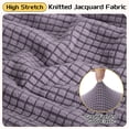 thumbnail image 4 of Funda de otomana cuadrada, funda de otomana de jacquard con fondo elástico para sala de estar (púrpura claro, tamaño grande), 4 of 7