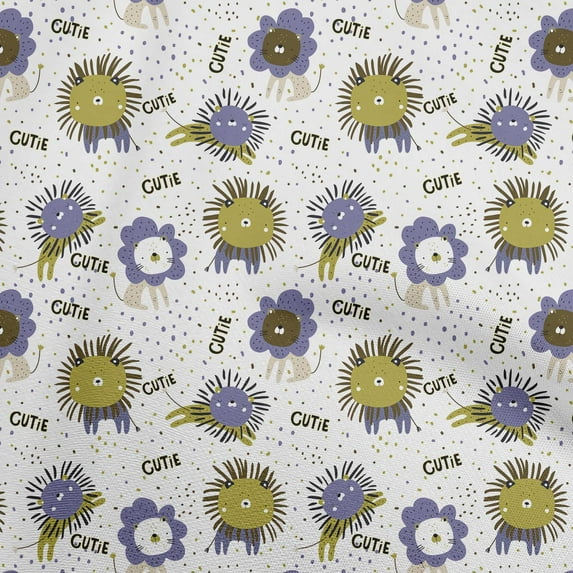 oneOone Viscose Jersey Lime Green Fabric Kids Cutie Animal Quilting Supplies Print Sewing Fabric By The Yard 60 Inch Wide