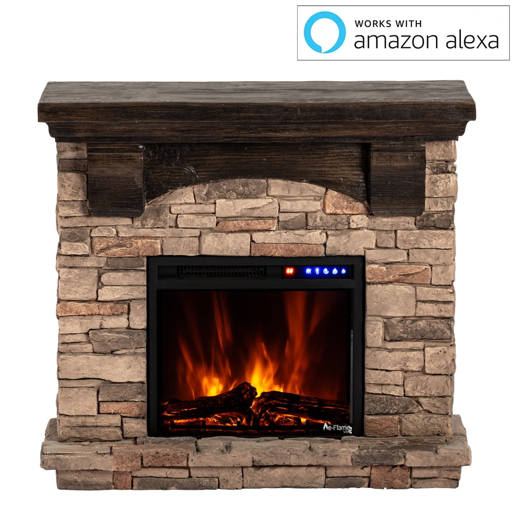 E-Flame USA Kodiak Electric Fireplace and Freestanding Mantle - Walmart.com