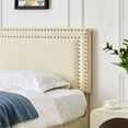 thumbnail image 3 of Taomika, Full Size Tufted Nailhead Upholstered Platform Bed Frame with Adjustable Headboard-Beige, 3 of 8