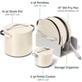 thumbnail image 3 of Caraway 24-Piece Nonstick Ceramic Cookware Set - Includes Fry Pans, Sauce, Sauté Pan, Dutch Oven, Petite Cooker, Stir Fry, Rondeau, Stock Pot, Lids & Storage Organizers - Cream, 3 of 4