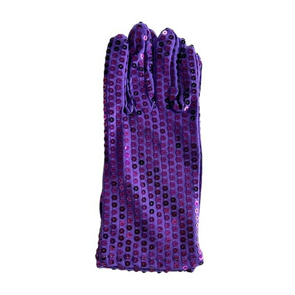AWZXDE Gloves Mittens Sequin Bling Performance Gloves for Dress Up and Rave Party by 80s and 90s Fashion Purple,One Size