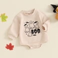 thumbnail image 2 of Newborn Baby Boy Girl Halloween Outfit Ghost Sweatshirt Romper Oversized Bubble Bodysuit Infant Baby First Halloween Cute Clothes, 2 of 7