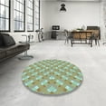 thumbnail image 4 of Ahgly Company Machine Washable Indoor Round Transitional Light Green Area Rugs, 5' Round, 4 of 7