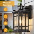 thumbnail image 2 of OPAXIS Adjustable Sensitivity Motion Sensor Outdoor Lights, Black Dusk to Dawn Outdoor Lighting with Tempered Glass, Aluminum Waterproof Anti-Rust Outside Wall Light Fixtures for Porch, 2 of 9