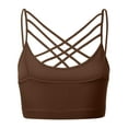 thumbnail image 2 of Women's Novelty Bras Seamless Triple Criss-Cross Front Bralette Sports Bra (No Pad), 2 of 4