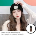 thumbnail image 4 of Minnieouse Peluca de sombrero para mujer, extensión de cabello falso de Color sólido largo, gorra de otoño a la moda, tocado de fibra de alta Cuidado del cabello Marrón claro, 4 of 6