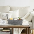 thumbnail image 5 of Nesting Wicker Storage Baskets for Shelves,Made from Plastic Wicker,Storage for Bedroom,Bathroom,etc,Set of 1 Large and 2 Small,Grey,Large, 5 of 6