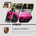thumbnail image 3 of iYofe 12V Licensed Porsche Powered Ride On Car w/ Remote & Music, Ages 3+, Pink, 3 of 9