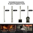 thumbnail image 4 of Amagabeli Durable Traditional Wrought Iron Indoor Log Rack with Tongs, 4 of 9