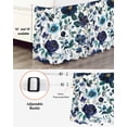 thumbnail image 3 of Retro Blue Flowers Bed Skirt Queen Size 16" Drop Abstract Art Floral Country Plant Ruffled Wrap Around Bed Skirts Adjustable Elastic Bedskirt Dust Ruffle for Queen Size Bed, 3 of 7