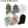 thumbnail image 7 of CHUNTIAN Mary Womens Socks, Ruffle Casual Ankle Socks Breathable Cool Cotton Knit Lettuce Crew Sock 6 Pack, 7 of 7