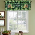 thumbnail image 3 of St. Patrick's Day Curtain Valances for Windows, Kitchen Valance Window Treatments Panel 2 Pack, Shamrocks Green Boots Bools Farm Plaid Rod Pocket Short Curtains for Bathroom Bedroom 60 x 18 Inch, 3 of 8