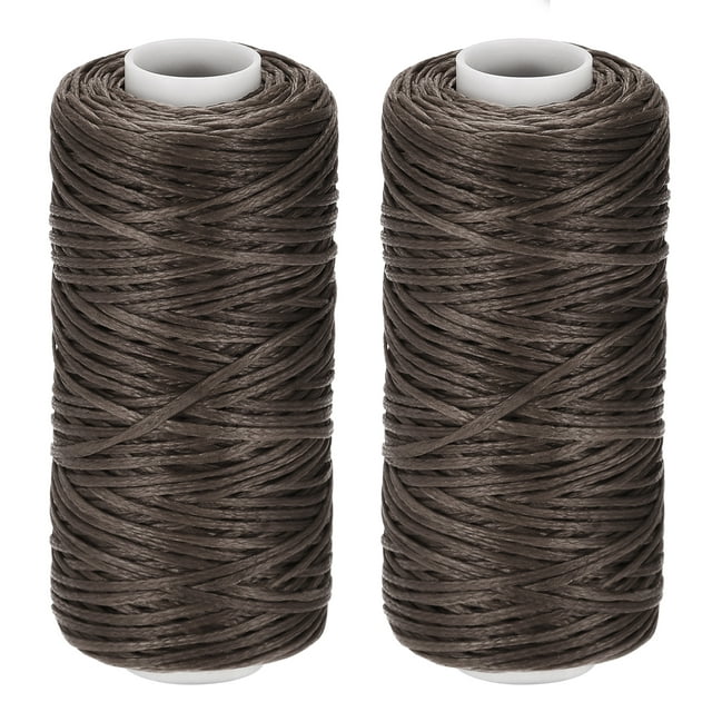 Unique Bargains Taupe Polyester Waxed Leather Sewing Thread, 55 Yards, 2 Pack