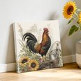 thumbnail image 3 of Canvas Wall Art, Farm Rooster Framed Canvas Prints for Bathroom Desk, Farmhouse Sunflowers House Plants Leaves Small Gallery Wrapped Wall Decor for Home Office, Gifts, 8"x8" Ship Next Day, 3 of 9