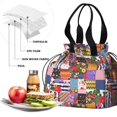 thumbnail image 4 of Pioneer Flower Drawstring Lunch Bag Women - Drawstring Lunch Bag Insulated for Work Office - Stain-Resistant Large Lunchbags for Women with Multi-Pockets, 4 of 6