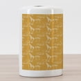 thumbnail image 3 of Orange and White Ceramic Toothbrush Holder, White Silhouettes of Safari Savannah Mammals and Trees, Decorative Versatile Countertop for Bathroom, 4.5" X 2.7", Dark Orange and White, 3 of 4