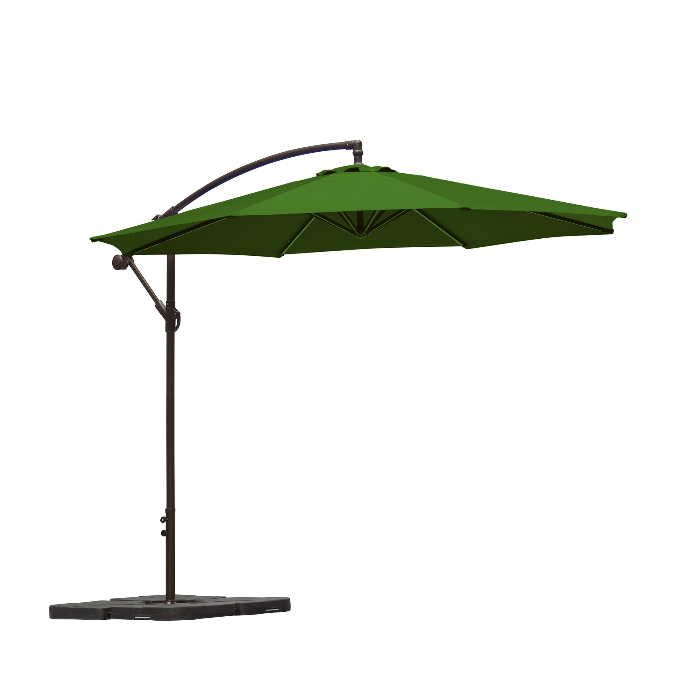 GARDEN 10" Ft Offset Cantilever Umbrellas w/ Base Weights Included for Outdoor Patio Shade, Dark Green