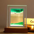 thumbnail image 1 of Cuadro de arena móvil Lingouzi con luz LED, reloj de arena rectangular 3D con arena fluida, pintura de arenas movedizas, paisajes de arena móviles para escritorio, oficina y hogar, 0 ml, 1 of 7