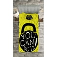 thumbnail image 3 of Ambesonne Fitness Quilted Bedspread Set 2 Pcs, Weight Kettlebell Text, Twin Size, Yellow Black Cream, 3 of 3