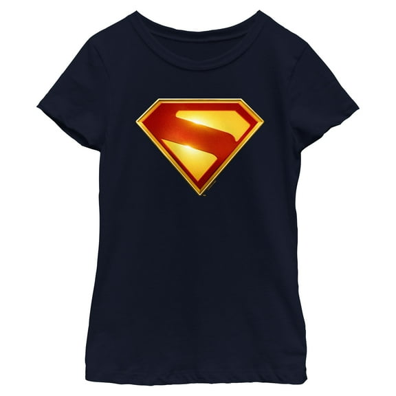 Girls Superman Shiny Logo T Shirt