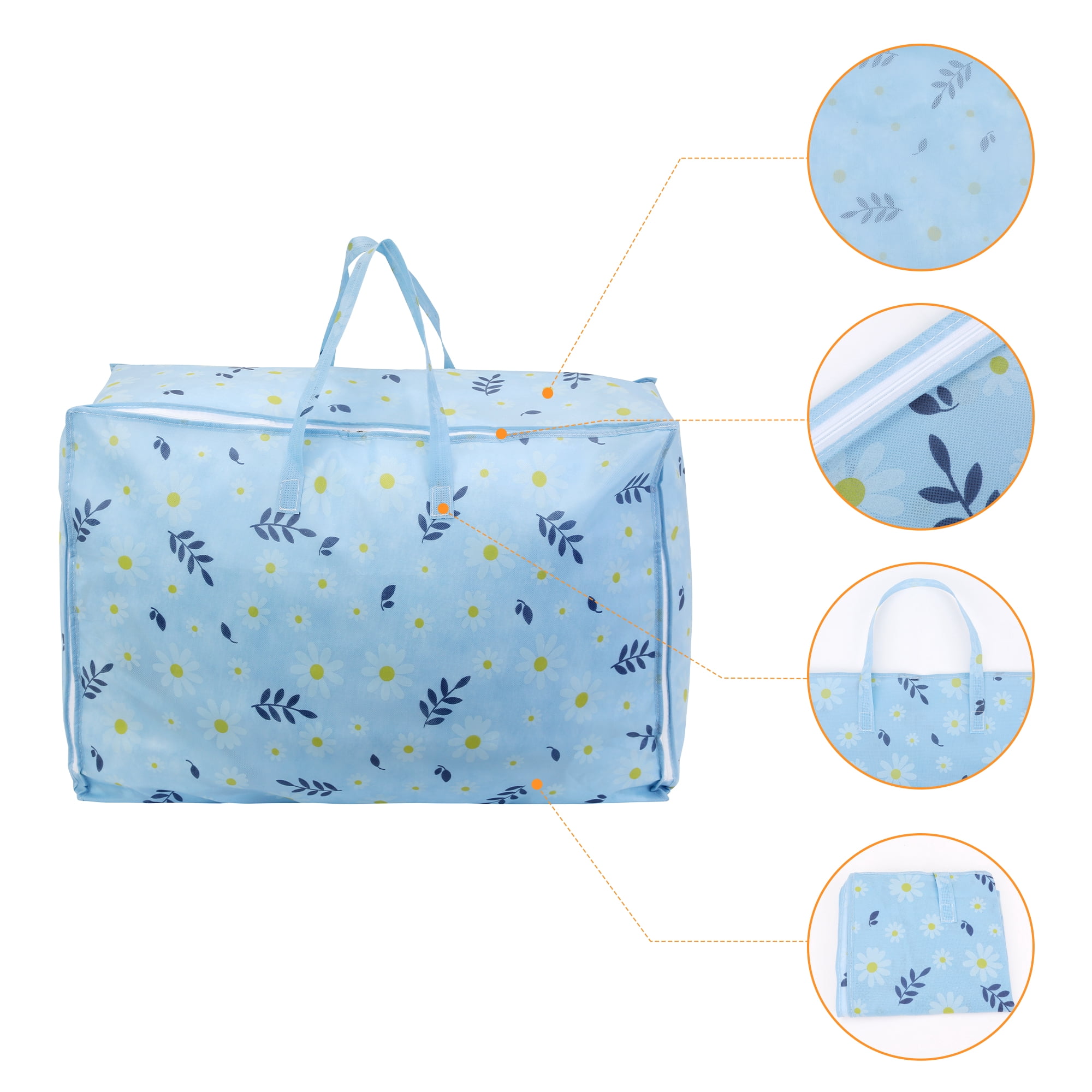 Unique Bargains 1 Pack Clothes Storage Bags Moving Bags Blue 27.5*19.5*12in