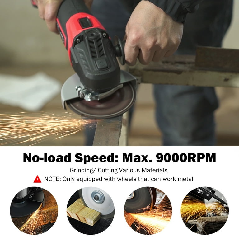 IRONMAX 20V Cordless Angle Grinder 4-1/2'' 9000RPM w/ 4.0Ah Lithium-Ion  Battery & Charger 