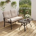 thumbnail image 3 of Topcobe Patio Furniture Set, 2 Pieces Outdoor Patio Wicker Rattan Cushioned Sofa, 3 of 8
