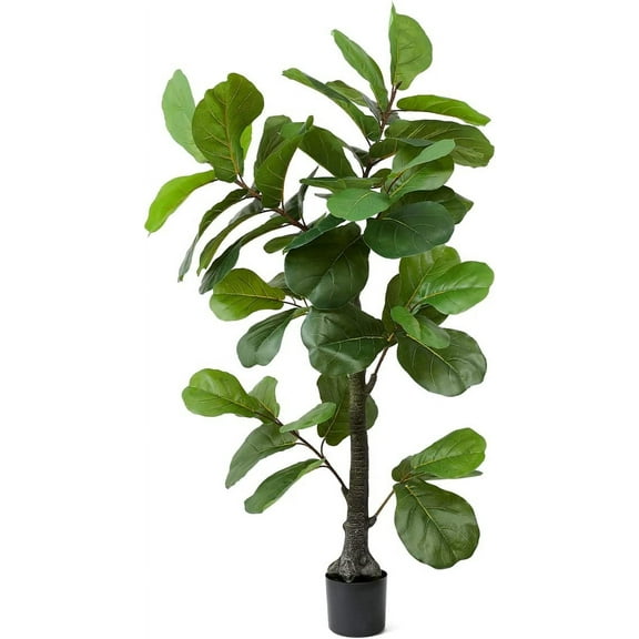6ft Artificial Plant Fiddle Leaf Fig Tree,Faux Ficus Lyrata in Pot,Ficus Fake Plant Artificial Trees for Office Indoor Outdoor Garden Living Room Home Decor 1PCS