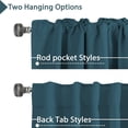 thumbnail image 4 of Cortinas opacas con aislamiento térmico para ventanas, paneles de tratamiento de ventanas, cortinas opacas para oscurecer la habitación, para sala de estar, lengüeta trasera/bolsillo para barra, cortinas para dormitorio, 52 x 84 pulgadas, verde salvia claro, 2 paneles, azul tormenta, 42 pulgadas de ancho x 63 pulgadas de largo, 4 of 5