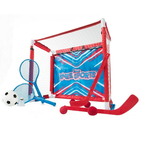 UPC: 0025725524747 | Franklin Sports Indoor Mini Goal Knee Sport Combo Set – Knee Hockey Shootout Knee Volleyball Knee Badminton Soccer & Target Toss – 6-in-1 Goal Combo Set
