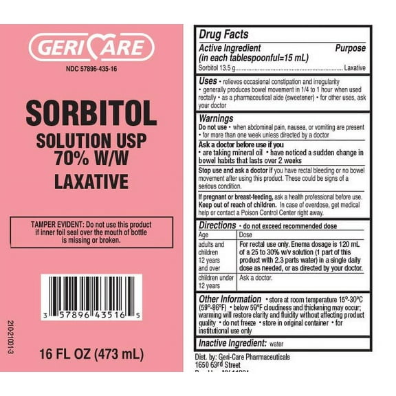 Geri-Care Laxative Liquid 16 oz. 70% Strength Sorbitol, Q758-16-GCP - Case of 12