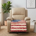 thumbnail image 4 of ZIATUBLES Recliner Chair Slipcover, Quilted Recliner Sofa Cover Counch Furniture Protector for Prts Dogs, Washable Foldable Living Room Decor Accessory, Distressed Vintage American Flag Print, 4 of 8