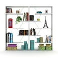 thumbnail image 6 of Modern Industrial Wood Frame Etagere Bookcase, 6 Shelves, White/Chrome, 6 of 7