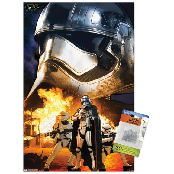 Star Wars: The Force Awakens - Troopers Wall Poster with Push Pins, 14.725" x 22.375"