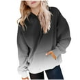 thumbnail image 2 of NAISIBABY Girls Sweatshirt with Hooded, Fall Winter Tops Long Sleeve Fashion Gradient Kids Pullover Fleece Hoodie Black 5T, 2 of 9