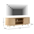 thumbnail image 6 of Walker Edison Modern Reeded 70” TV Stand with Open Storage - Coastal Oak, 6 of 11