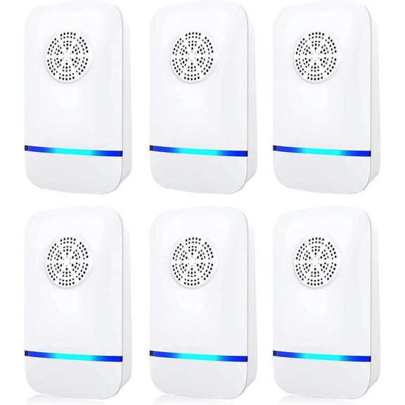 Ultrasonic Pest Control Repeller 6 Packs,Pest Control for Rodents,Mosquitoes,Ants,Cockroaches,Rat,Mice,Fleas,Beetles and Other Insects,Non-Toxic,Safe for Humans,Home,Office,Hotel