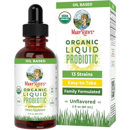 MaryRuth Organics Adult Unisex Liquid Probiotic, USDA Certified, Vegan, Daily Drops, 2 fl oz