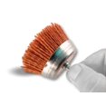 thumbnail image 3 of Rotating Metal Brush Cutting 75 Mm | On Rod 6 Mm | 80 Grit Abrasive Nylon Thread | For Drill Or Chuck Driver, 3 of 5