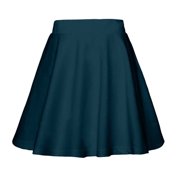 Womens Army Green High Waisted Pleated Skirt Stretchy Elastic Waist A-Line Mini Skirt for Office Casual Work,Size L