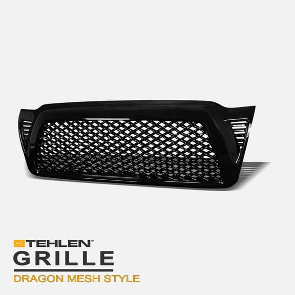 Stehlen 642167820543 Dragon Mesh Front Hood Bumper Grille - Black For 2005-2011 Toyota Tacoma