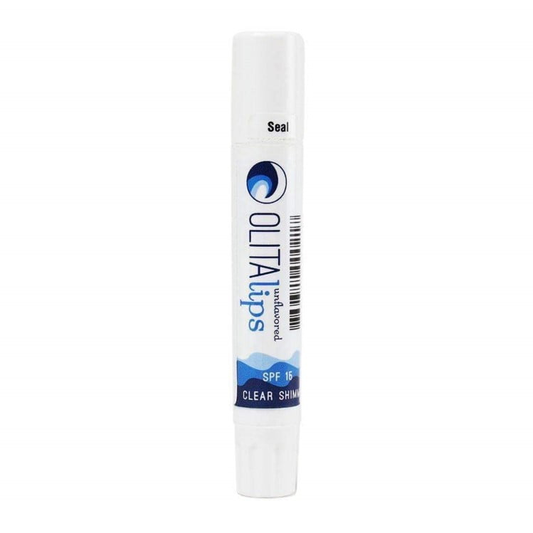 Olita Lip Moisturizer with SPF 15 - Broad Spectrum and Water Resistant (2.55g) Unflavored, Clear Shimmer
