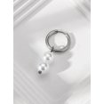 thumbnail image 2 of 1pc Men's Stainless Steel Ear Cuff Pearl Dangle Fashion Minimalist Earring, 2 of 5