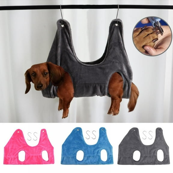 Pet Grooming Hammock Dog Cat Nail Clip Bag for Bathing,Nail Cutting and Ear Removal Hammock for Small Medium Dogs Cats Grooming Bag with 2 Hooks