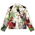 thumbnail image 4 of Jackets for Women Winter Coat Jackets Flannel Stand Collar Jacket(Monkeys Tea Birds Newspaper Flute,Size:S-4XL), 4 of 7